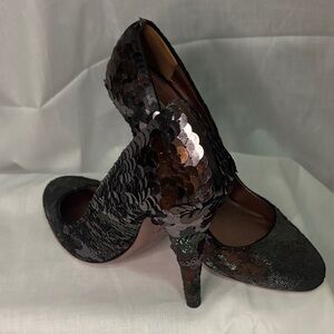 Miu Miu Black and Brown Sequin Heels